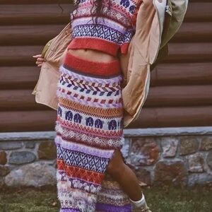 Free People Multicolor Knit Detail